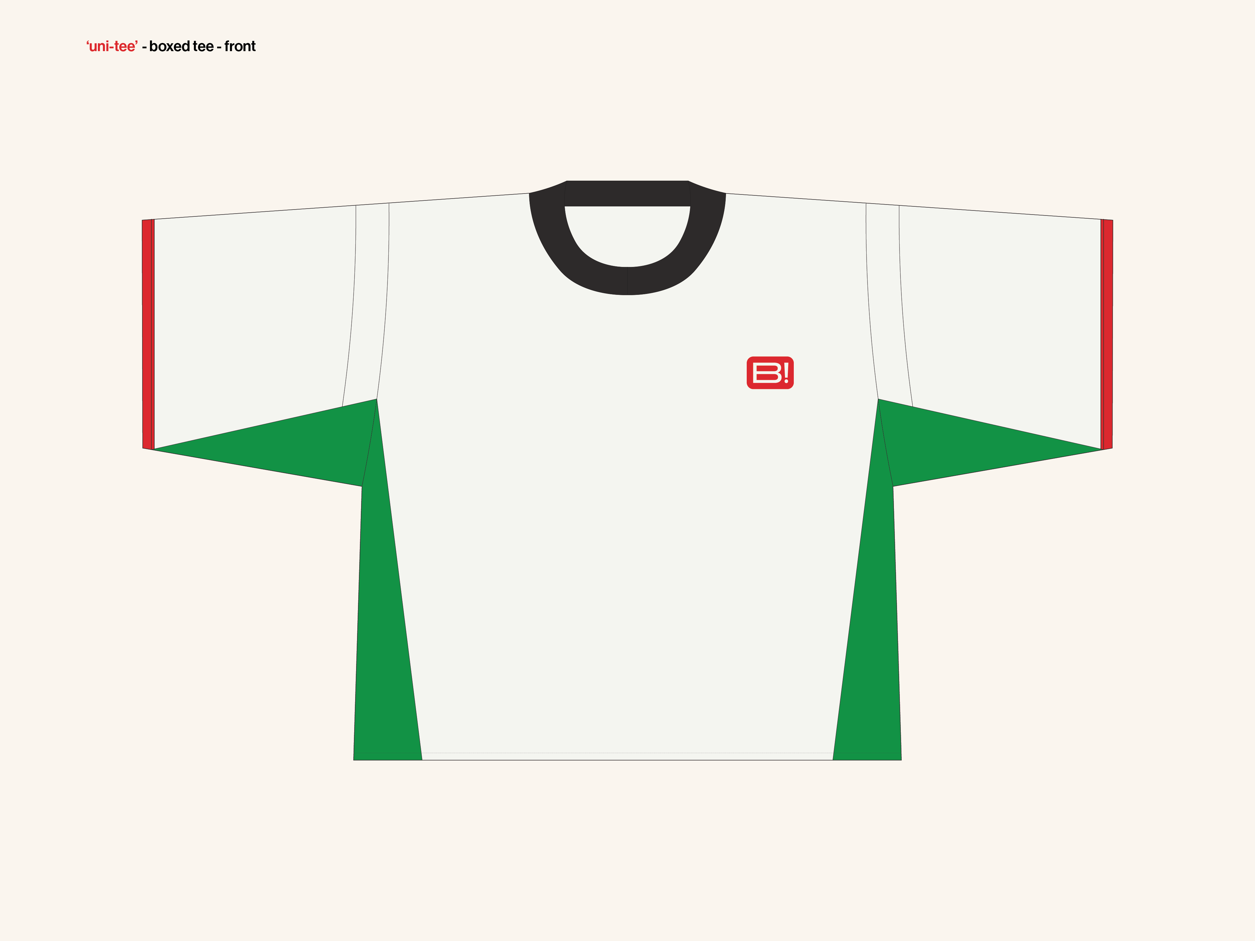 white t-shirt with a red pixel logo on the front